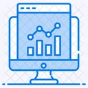 Grafico En Linea Datos En Linea Analisis De Datos Icono