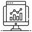 Grafico En Linea Datos En Linea Analisis De Datos Icono