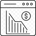 Grafico Financiero Analisis En Linea Comercio En Linea Icono