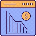 Grafico Financiero Analisis En Linea Comercio En Linea Icono