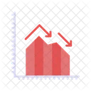 Caída del gráfico financiero  Icono