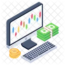 Grafico Financiero En Linea Grafico Financiero Analisis De Negocios Icono