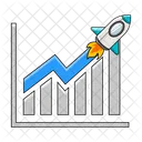 Gráfico de foguete analítico de vendas  Ícone