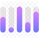 Gráfico infográfico de barras gradientes roxas  Icon