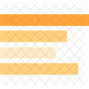 Gráfico infográfico de barras horizontais laranja  Ícone