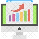 Grafico On Line Analisar SEO Desempenho Ícone