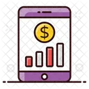 Grafico On Line Grafico De Crescimento Analise De Negocios Ícone