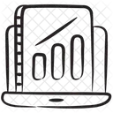 Grafico On Line Grafico De Estatisticas Relatorio De Negocios Ícone