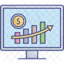 Grafico On Line Negocios Monitoramento Ícone