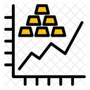 Grafico De Oro Mercado Del Oro Estadistica Icono