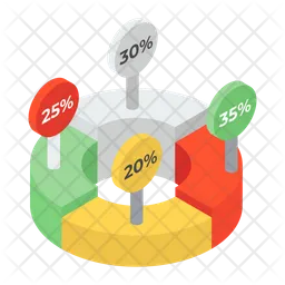 Gráfico de porcentagem  Ícone