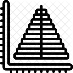 Gráfico de pirâmide  Ícone