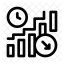 Grafico Que Muestra El Descenso Hacia La Fecha Limite Descenso Fecha Limite Icono