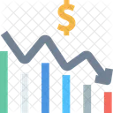 Perda Grafico Diminuiu Grafico Diminuido Ícone