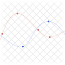 Forma de onda de tendências do gráfico  Ícone