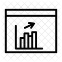 Gráfico y flecha en el monitor  Icono