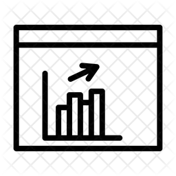 Gráfico y flecha en el monitor  Icon