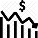 Verlust Graph Abgelehnt Verringertes Diagramm Icon