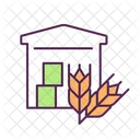 Grain Storage Agriculture Harvest Warehouse Building Icon