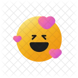 Gran sonrisa con corazon Emoji Icono