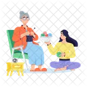 Grandma Knitting  Icon