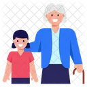 Grandmother With Granddaughter Grandmother Grandma Icon