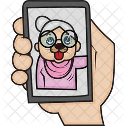 Grandmother With Dog Face Filter  Icon