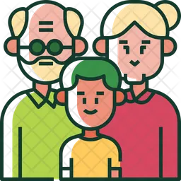 Grandparents and grandson  Icon