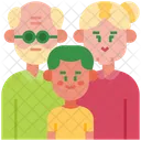 Grandparents and grandson  Icon