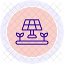 Icono De Linea De Granja Solar Icono