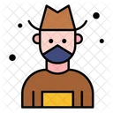 Agricultor Mono Sombrero Icon