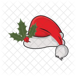 Grape accessories in christmas hat  Icon