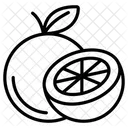 Grapefruit With Half Cut  Icon