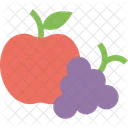Apple Grapes Fruits Icon