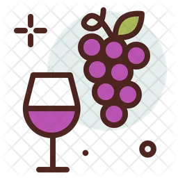 Grapes Wine Glass  Icon