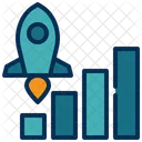 Graph Growth Rocket Icon