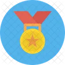 Gold Medal Trophy Prize Badge Icon