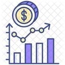 Graph with dollar signs  Icon