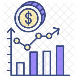 Graph with dollar signs  Icon