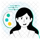 Graphic Design Girl Creative Art Icon