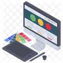 웹 디자인 소프트웨어 컴퓨터 아트워크 웹 그래픽 아이콘