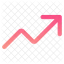 Graphique Argent Fleche Augmentation Croissance Vers Le Haut Fleche Statistiques Graphique Droite Croissance Icône