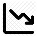 Graphique Lineaire Vers Le Bas Graphique Perte Icône