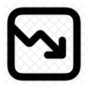 Graphique Lineaire Vers Le Bas Graphique Perte Icône