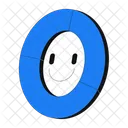 Graphique A Secteurs En Forme De Beignet Graphique A Secteurs Souriant Icône