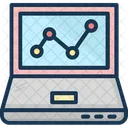 Graphique En Ligne Infographie Ordinateur Portable Icône