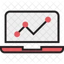 Graphique En Ligne Infographie Ordinateur Portable Icône