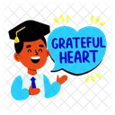 Grateful Heart Graduation Student Icon