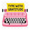 Gratitude Note Typewriter Typing Icon