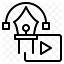 Escrita De Video Tutorial Em Video Estudo Ícone